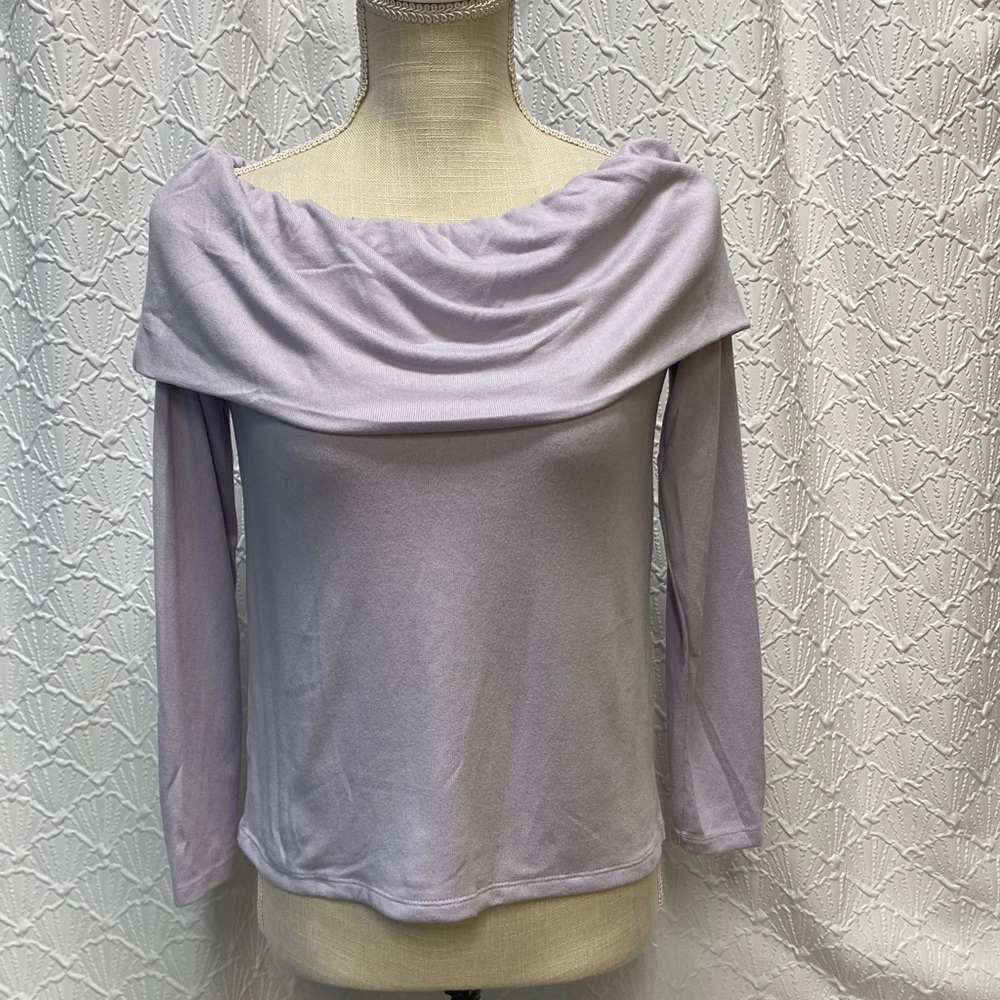 LOFT‎ size small Lavender Off-Shoulder Top stretch soft dressy club comfy casual